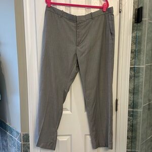 Men’s Perry Ellis light grey and light blue pinstriped dress pants